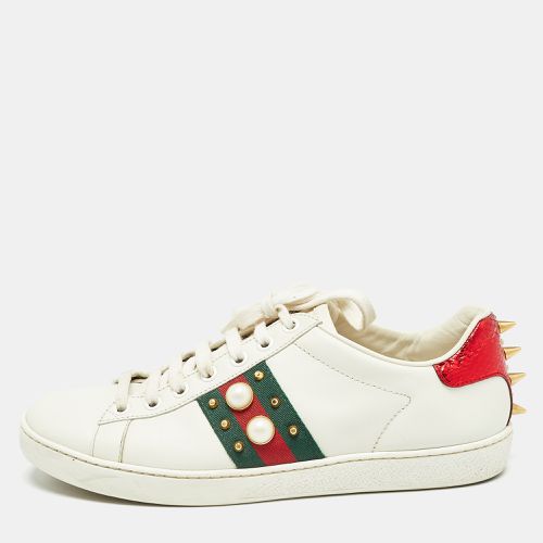 Leather Studded and Spiked Ace Sneakers Size 37 - Gucci - Modalova