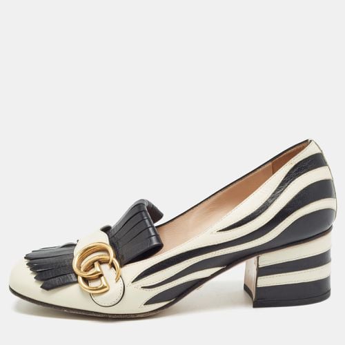 White/ Leather GG Marmont Fringed Pumps Size 36.5 - Gucci - Modalova