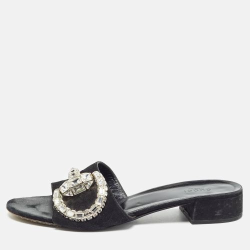 Suede Embellished Maxime Slide Sandals Size 41 - Gucci - Modalova