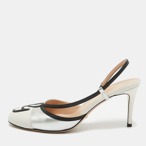 White Leather Slingback Pumps Size 38 - Gucci - Modalova