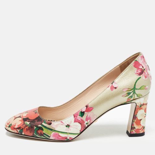 Leather Bloom Print Round Toe Pumps Size 36 - Gucci - Modalova