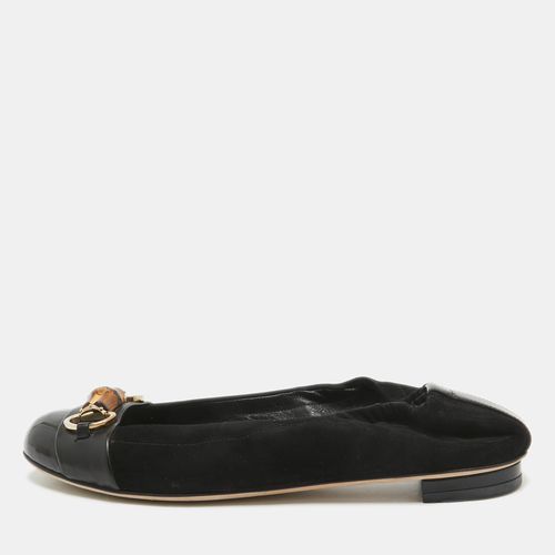 Suede Bamboo Accent Suede Ballet Flats Size 37 - Gucci - Modalova