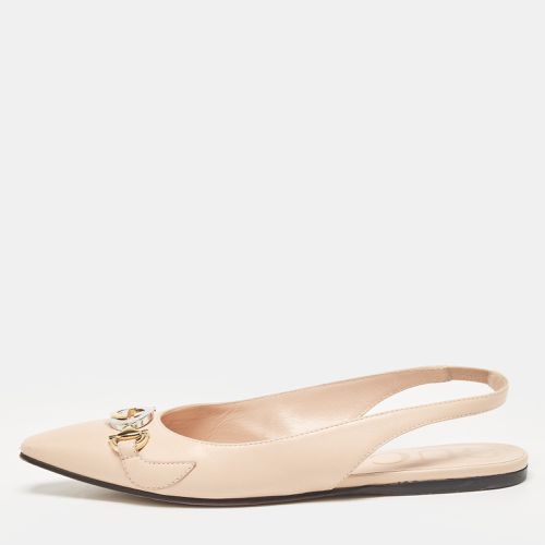 Leather Zumi Slingback Flat Sandals Size 35.5 - Gucci - Modalova