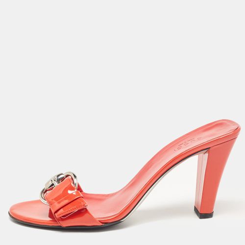 Patent Leather Buckle Detail Slide Sandals Size 38 - Gucci - Modalova