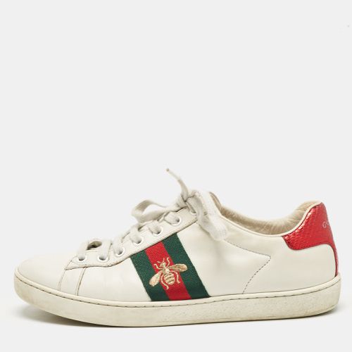 Leather Ace Web Low Top Sneakers Size 36.5 - Gucci - Modalova