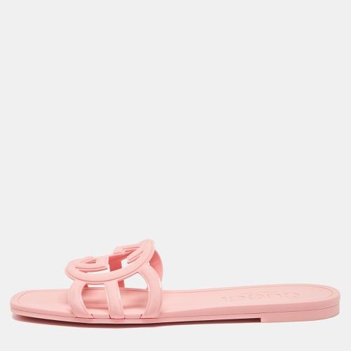 Rubber Interlocking G Flat Slides Size 40 - Gucci - Modalova