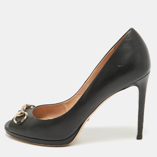 Leather Hollywood Peep Toe Pumps Size 38.5 - Gucci - Modalova