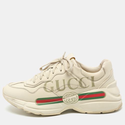 Leather Rhyton Logo Low Top Sneakers Size 38 - Gucci - Modalova