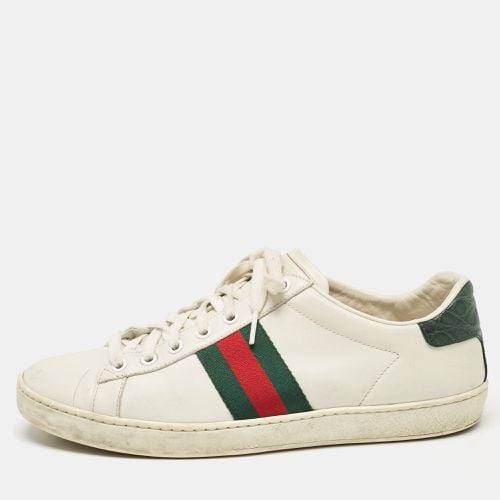 Crocodile and Leather Ace Lace Up Sneakers Size 38.5 - Gucci - Modalova