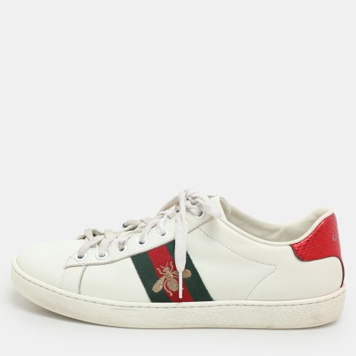 Leather Ace Bee Embroidered Low Top Sneakers Size 37 - Gucci - Modalova