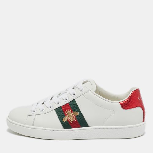 Leather Bee Embroidered Ace Sneakers Size 36 - Gucci - Modalova