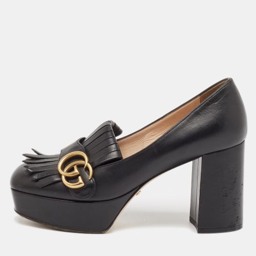 Leather GG Marmont Fringed Platform Pumps Size 36 - Gucci - Modalova