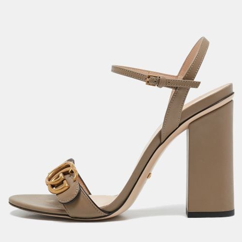 Leather Horsebit Ankle Strap Sandals Size 39 - Gucci - Modalova