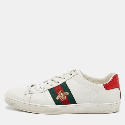 Leather Ace Bee Embroidered Low Top Sneakers Size 36 - Gucci - Modalova