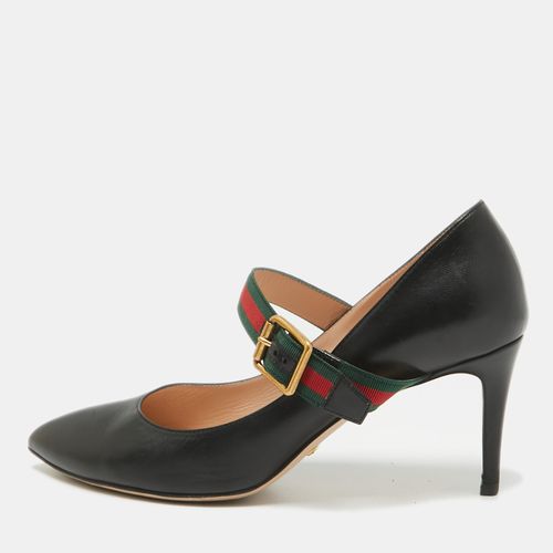 Leather Sylvie Mary Jane Pumps Size 38.5 - Gucci - Modalova