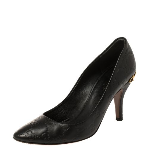 Ssima Leather Adina Horsebit Pointed Toe Pumps Size 36 - Gucci - Modalova