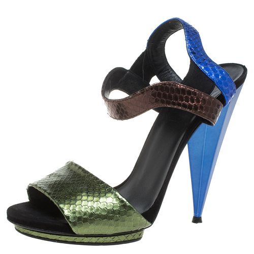 Python Liberty Open Toe Ankle Strap Sandals Size 40 - Gucci - Modalova