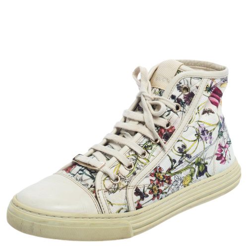 Floral Canvas High Top Sneakers Size 37 - Gucci - Modalova