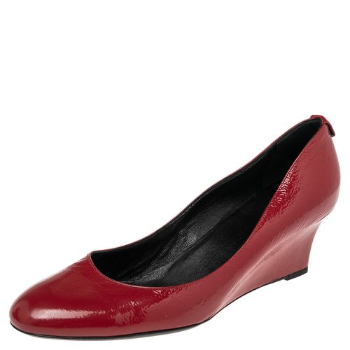 Patent Leather Wedge Round Toe Pumps Size 40 - Gucci - Modalova