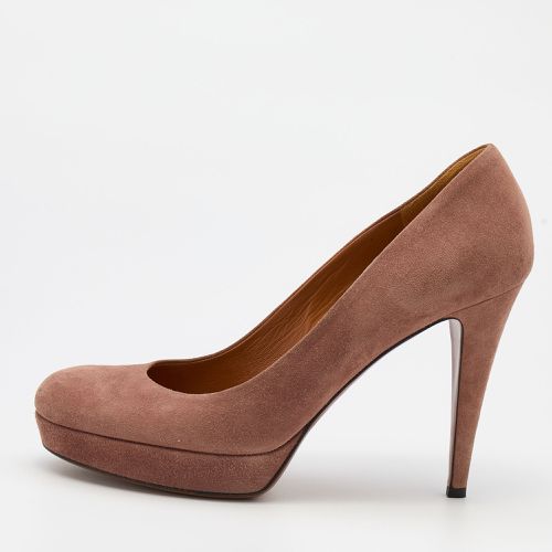 Suede Round Toe Pumps Size 40 - Gucci - Modalova