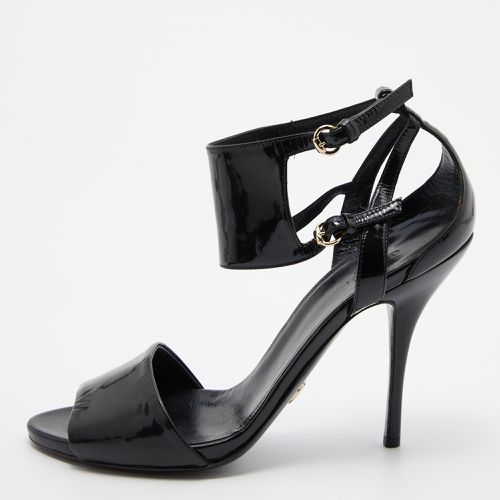 Patent Leather Open Toe Ankle Strap Sandals Size 38.5 - Gucci - Modalova