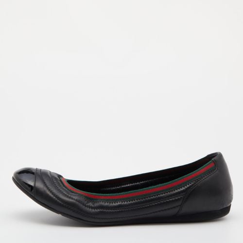 Leather Web Ballet Flats Size 40 - Gucci - Modalova