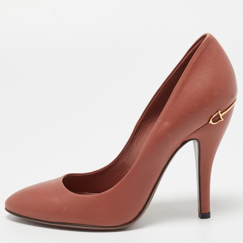 Leather Horsebit GG Round Toe Pumps Size 38 - Gucci - Modalova