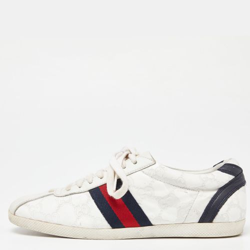 Ssima Leather Web Low Top Sneakers Size 37 - Gucci - Modalova