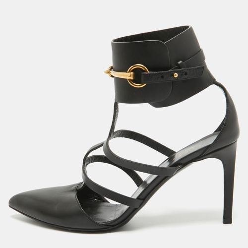 Leather T-Bar Horsebit Ankle Cuff Pumps Size 39.5 - Gucci - Modalova