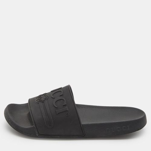 Rubber Logo Pool Slides Size 37 - Gucci - Modalova