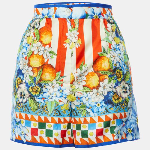 Carretto Siciliano Print Silk Shorts M - Dolce & Gabbana - Modalova