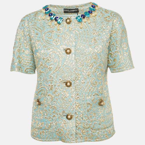 Crystal Embellished Brocade Blouse M - Dolce & Gabbana - Modalova