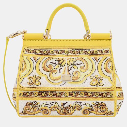 Leather and Fabric Majolica Siciliy Handbag - Dolce & Gabbana - Modalova