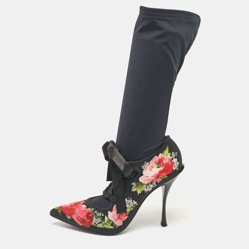 Stretch Fabric Flower Embraided Boots Size 40 - Dolce & Gabbana - Modalova