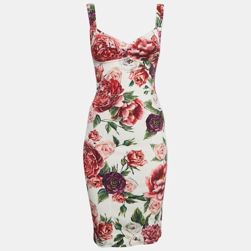 Floral Print Silk Blend Sheath Dress S - Dolce & Gabbana - Modalova