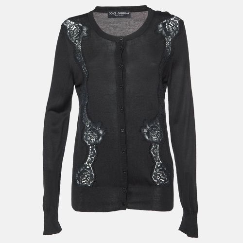 Silk Knit & Lace Trim Cardigan L - Dolce & Gabbana - Modalova