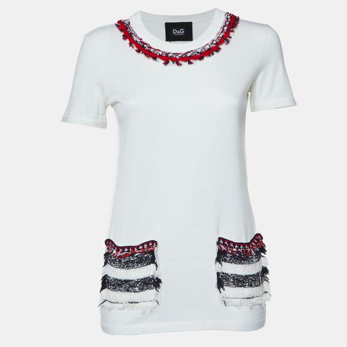 Cotton Tweed Trimmed T-Shirt S - Dolce & Gabbana - Modalova