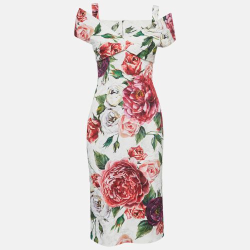 Floral Print Jacquard Off-Shoulder Sheath Dress S - Dolce & Gabbana - Modalova