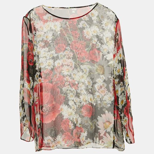 Floral Print Silk Sheer Top M - Dolce & Gabbana - Modalova