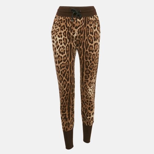 Leopard Cotton Knit Joggers S - Dolce & Gabbana - Modalova