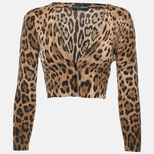 Leopard Pattern cashmere Buttoned Cardigan S - Dolce & Gabbana - Modalova