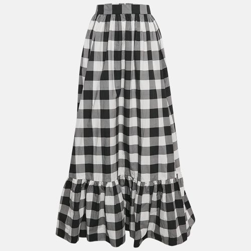 White Checked Cotton Flounce Maxi Skirt L - Dolce & Gabbana - Modalova