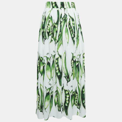 Green Peas Print Cotton Midi Skirt L - Dolce & Gabbana - Modalova