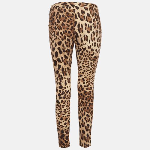 Leopard Print Stretch Cotton Trousers S - Dolce & Gabbana - Modalova