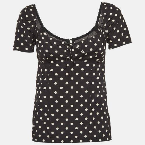 Polka Dots Print Silk Sweetheart Neck Top S - Dolce & Gabbana - Modalova