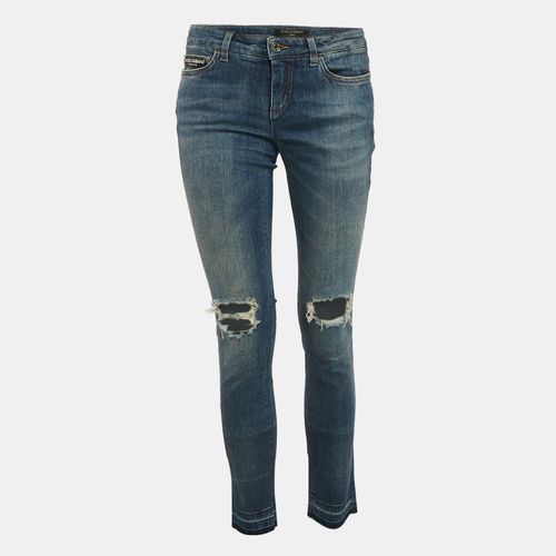 Logo Applique Denim Ripped Jeans S Waist 29" - Dolce & Gabbana - Modalova
