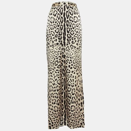 Leopard Print Silk Satin Maxi Skirt L - Dolce & Gabbana - Modalova