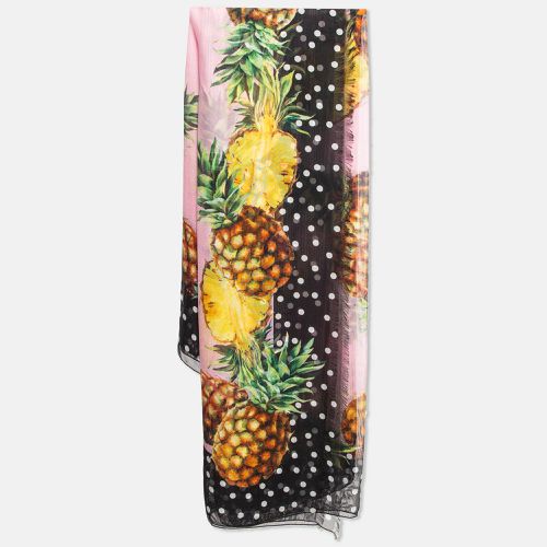 Pineapple Print Silk Scarf - Dolce & Gabbana - Modalova