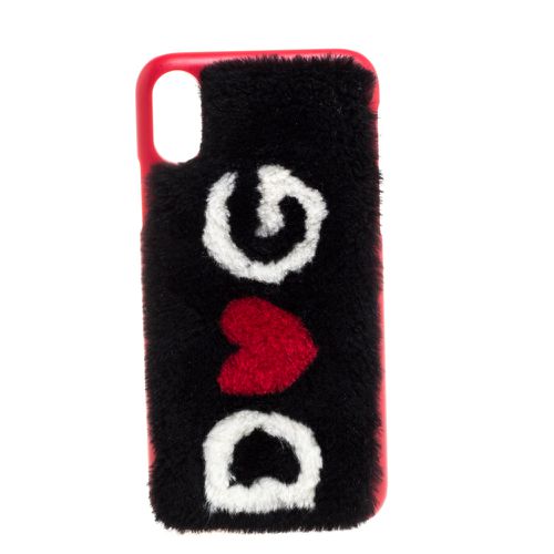 Red Fur Logo Plaque iPhone X Cover - Dolce & Gabbana - Modalova