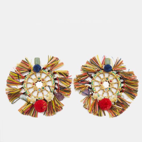 Pom Pom & Tassel Oversized Clip On Earrings - Dolce & Gabbana - Modalova